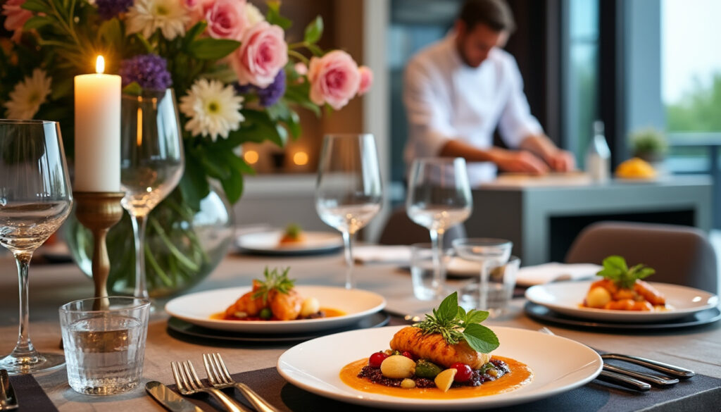 découvrez l’expérience « chef à domicile », une option haut de gamme pour savourer un repas gastronomique personnalisé dans le confort de votre maison, orchestré par un chef professionnel.