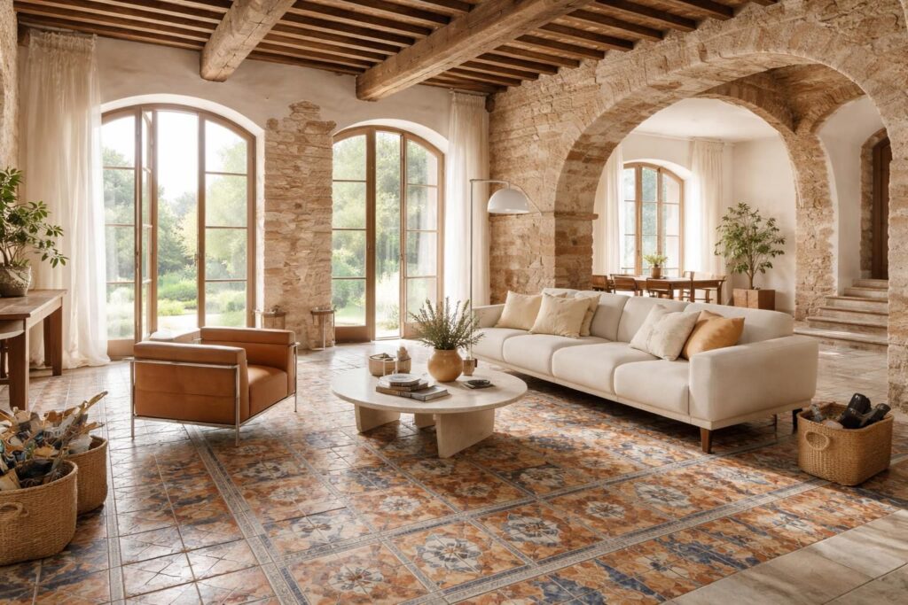 découvrez comment rénover une villa italienne en alliant le charme du carrelage artisanal cerasarda à l'élégance du mobilier design cassina pour un intérieur unique et raffiné.